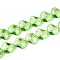 Baking Paint Transparent Glass Beads Strands, Nuggets, Lime Green, 13.5x13.5x8.5~9mm, Hole: 0.8~0.9mm, about 50pcs/strand, 26.38 inch(67cm)