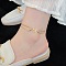 Stainless Steel Charm Anklets for Women, Real 18K Gold Plated, Butterfly, 8.27 inch(21cm)