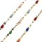 Ion Plating(IP) 304 Stainless Steel Dapped Chains, with Enamel, Soldered, with Spool, Colorful, 11x2~2.5x2~2.5mm, about 32.81 Feet(10m)/Roll