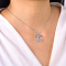Brass Hollow Star Moon Pendant Necklaces for Women's Daily Party Jewelry Accessories, Platinum, 15.75 inch(40cm)