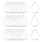 Brass Links, teardrop, Silver Color Plated, about 11mm wide, 16mm long, 1mm thick