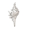 Brass Pendants, Conch Shape, with Jump Ring, Platinum, 40.5x19x6.5mm, Hole: 3.5mm