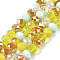 Electroplate Glass Beads Strands, Faceted, Rondelle, Yellow, 5.5~6x5mm, Hole: 1mm, about 90~92pcs/strand, 16.54 inch~16.93 inch(42~43cm)