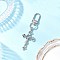 Tibetan Style Alloy Pendant Decorations, Cross with Virgin Mary, with Alloy Swivel Clasps, Antique Silver & Platinum, 76.5mm
