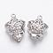 Filigree Star Brass Box Clasps, Nickel Free, Platinum, 18x12x6mm, Hole: 2mm
