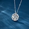 Clover 304 Stainless Steel Rhinestone Pendant Necklaces for Women, Stainless Steel Color, 16.34 inch(41.5cm)