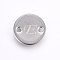 Tarnish Resistant 201 Stainless Steel Links connectors, Flat Round, Letter.E, Stainless Steel Color, 10x1mm, Hole: 1.5mm