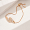 Brass Micro Pave Clear Cubic Zirconia Slider Bracelets, Box Chain Bracelets for Women, Baseball Bat, Golden, Baseball Bat: 1-1/2x1/2 inch(3.7x1.4cm), Inner Diameter: 2-3/8 inch(6cm)~3-1/8 inch(8cm)