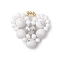 Natural Howlite Love Heart Valentine's Day Pendants, Handmade Glass Seed Beads Loom Heart Charms, 23x24x6.5mm, Hole: 3x4mm