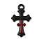 Alloy Pendants with Enamel, Gothic Style, Dark Red, Cross, 22.5x13.5x2.5mm, Hole: 2mm