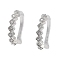 Rack Plating Brass Micro Pave Cubic Zirconia Clip-on Ring, Cadmium Free & Lead Free, Long-Lasting Plated, Platinum, 16.5x2.5x13.5mm