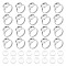 UNICRAFTALE 30 Sets Adjustable Ring Making, 12mm Tray Flat Round Cabochon Rings Settings, Finger Ring Base with Transparent Glass Cabochon for Ring Making