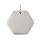 304 Stainless Steel Rhinestone Pendants, with Jump Ring, Hexagon Charm, Stainless Steel Color, 20x22.5x1.5mm, Hole: 3.7mm