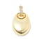 Brass Pendants, Cadmium Free & Lead Free, with Micro Pave Cubic Zirconia, Oval, Real 18K Gold Plated, 38x20.5x11.5mm, Hole: 1.8mm