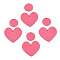 Handmade Polymer Clay Pendants, Heart & Flat Round, Pale Violet Red, 18~33x18~38x2.5~3mm, Hole: 1.8mm, 2pcs/set