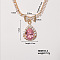 Colorful Sparkling Heart-shaped Necklace with Exquisite Fashionable Style, 15.75 inch(400mm)