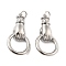 Brass Pendants, with Jump Rings, Long-Lasting Plated, Fist with Ring, Platinum, 28x14.5x5mm, Jump Ring: 5x0.8mm, 3.3mm Inner Diameter.