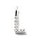 925 Sterling Silver with Cubic Zirconia Charms, Letter, Letter L, 10x3.5x1.5mm, Hole: 2.5x1.5mm