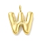 Ion Plating(IP) 304 Stainless Steel Pendants, Real 14K Gold Plated, Balloon Letter Charms, Puff Initial Charms, Letter W, 24x20x5mm, Hole: 4mm