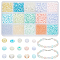 150G 15 Styles Glass Seed Beads, Round Hole, Frosted Colours & Transparent & Ceylon, Round, Mixed Color, 3~4.5x2~3mm, Hole: 0.8~1.5mm, 10g/style