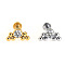 316L Surgical Stainless Steel & G23 Titanium Crystal Rhinestone Labrets for Women Men, Stainless Steel Color, 6mm, Pin: 1.2mm
