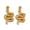 304 Stainless Steel Pendants, Ion Plating(IP), Snake Charm, Real 18K Gold Plated, 25x13x3mm, Hole: 1.4mm