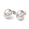 Rack Plating Brass Oval Stud Earrings, Platinum, 12x10mm