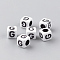 Opaque Acrylic Beads, Horizontal Hole, Letter Style, Cube, Letter.G, 6x6x6mm, Hole: 3mm, about 300pcs/50g