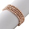 Electroplate Beads Strands, Faceted, Round, Rose Gold Plated, 2x2mm, Hole: 0.5mm, about 186~209pcs/strand, 13.78~16.14''(35~41cm)