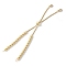 Brass Clear Cubic Zirconia Round Ball Slider Bracelet Making, Rack Plating, Long-Lasting Plated, Cadmium Free & Lead Free, Real 18K Gold Plated, 4-1/2 inch(11.5cm), Hole: 2.5mm