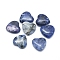 Natural Sodalite Beads, Half Drilled, Heart, 20~20.5x20~20.5x5~6mm, Hole: 1mm