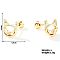 Delicate Cartoon Daily Commute Brass Pave Clear Cubic Zirconia Cartilage Earrings, Fox, Golden, 9x9mm