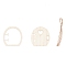 Natural Wood Cabochons, for DIY Jewelry Making, Door with Heart, BurlyWood, 100x100x2mm