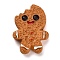 Christmas Theme Opaque Resin Cabochons, Gingerbread Man, 14.5x11x4.5mm