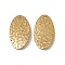 PVD Vacuum Plating 201 Stainless Steel Pendants, Textured, Oval Charm, Real 18K Gold Plated, 26.5x15x2mm, Hole: 1.5mm