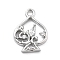 Brass Micro Pave Cubic Zirconia Pendants, Peach Heart, 12.5x9.5x2.5mm, Hole: 1.2mm