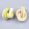 Handmade Polymer Clay Beads, No Hole, Knot, Colorful, 22~26x19~24x17~21mm