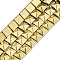 Electroplate Non-magnetic Synthetic Hematite Multi-Strand Links, 2 Hole, for Tile Elastic Bracelets Making, Pyramid, Real 18K Gold Plated, 6x6x4mm, Hole: 1mm, about 67~68pcs/strand, 15.75 inch(40cm)