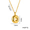 304 Stainless Steel Chunky Initial Pendant Necklaces, Real 18K Gold Plated, Letter O, 15.75 inch(40cm)