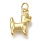 Rack Plating Brass Pendants, Cadmium Free & Lead Free, Long-Lasting Plated, Dog Charms, Real 18K Gold Plated, 14x10x4mm, Hole: 3.5mm