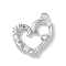 Brass Pendants, Heart Charms, Rack Plating, Lead Free & Cadmium Free, Platinum, 14x13x2mm, Hole: 1.2mm