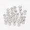 Brass Spacer Beads, Rondelle, Silver Color Plated, Size: about 6mm in diameter, 4mm thick, hole: 3mm