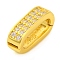 925 Sterling Silver Micro Pave Clear Cubic Zirconia Twister Clasps, Real 18K Gold Plated, 10.5x3.5x5.5mm, Hole: 7.5x3mm