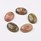 Natural Unakite Flat Back Cabochons, Oval, 40x30x8.5mm
