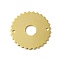 Brass Connector Charms, Gear Links, Real 24K Gold Plated, 20x0.6mm, Hole: 1.2mm