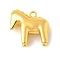 Alloy Pendants, Horse Charms, Rack Plating, Lead Free & Cadmium Free, Golden, 28x29x10.5mm, Hole: 3mm