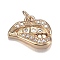 Brass Micro Clear Cubic Zirconia Charms, Long-Lasting Plated, Lip, Real 18K Gold Plated, 11x12x2.5mm, Hole: 3mm