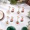 4 Pairs 4 Styles Christmas Theme Alloy Enamel Dangle Stud Earrings, with Brass Linking Rings and 304 Stud Earring Findings, Golden, Mixed Shapes, 41~68x22~30mm, 1 pair/style