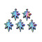 Rainbow Color Alloy Pendants, Cadmium Free & Lead Free, Leaf, 21x15.5x2mm, Hole: 1.2mm