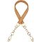 Imitation Leather Bag Handles, with Alloy Swivel Clasps, for Bag Straps Replacement Accessories, Camel, 62.5x1.9x0.45cm